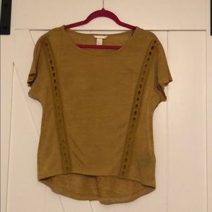 H&M small short sleeve gold top